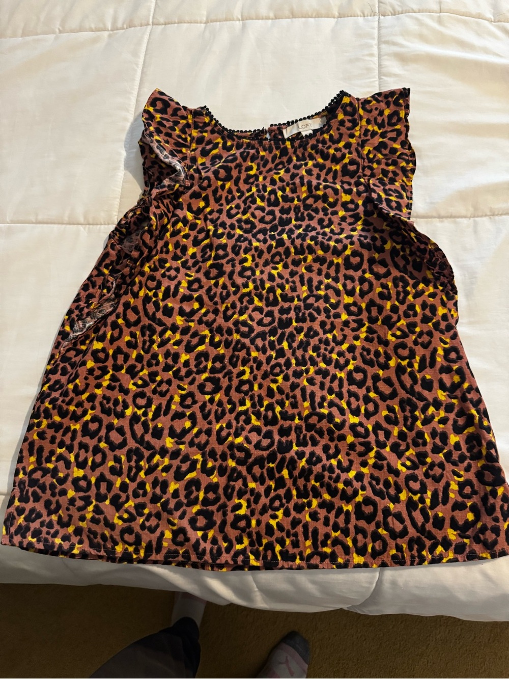 LOFT Women’s Leopard Print Top - Brown, Black & Yellow